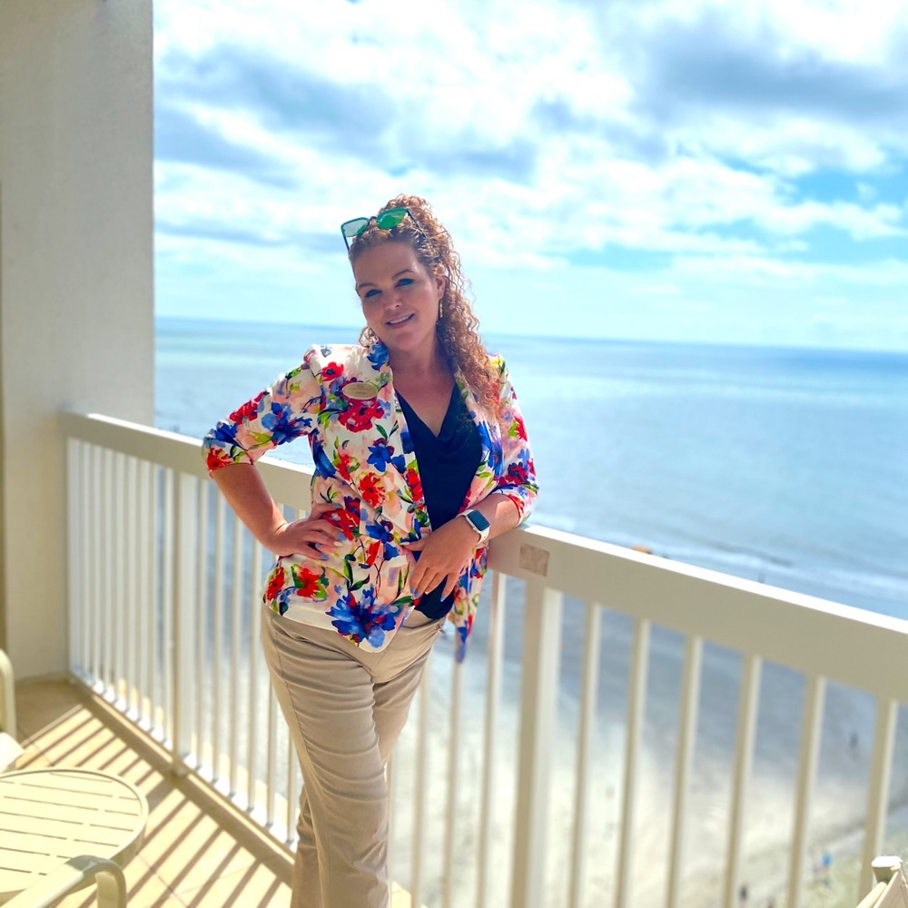 Spring flower blazer size Large